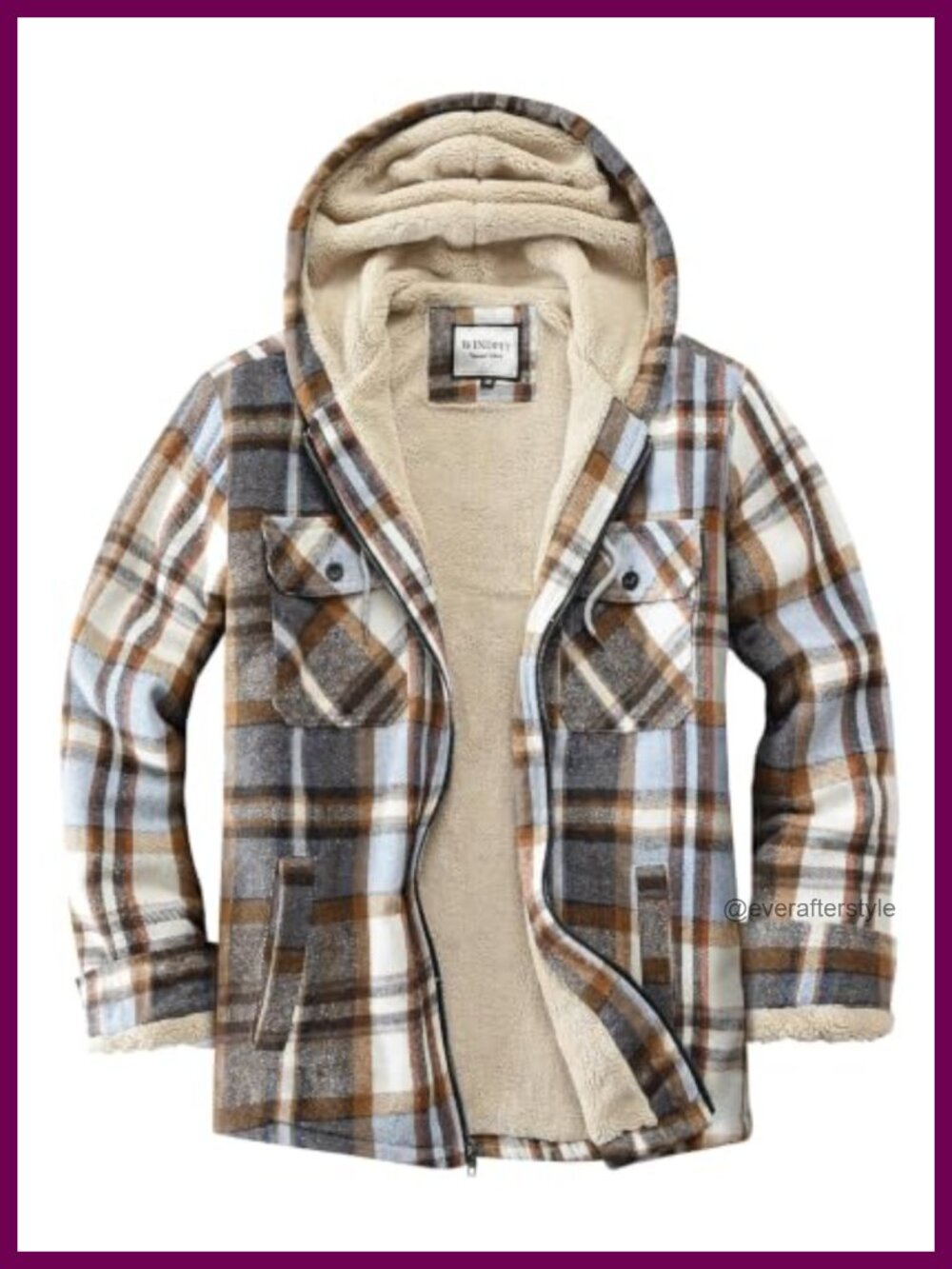 Women's Full Zip Fleece Flannel Jacket Plaid Sherpa Lined Hooded Casual